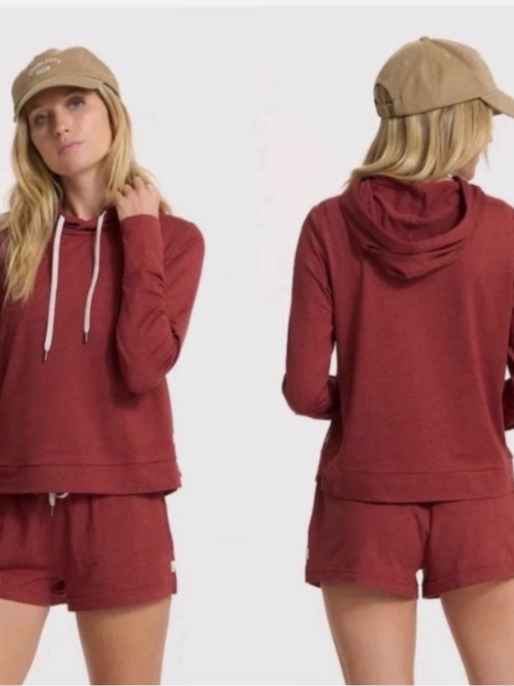 Vuori Lightweight Hooded Pullover Sweatshirt - Brick
Red-